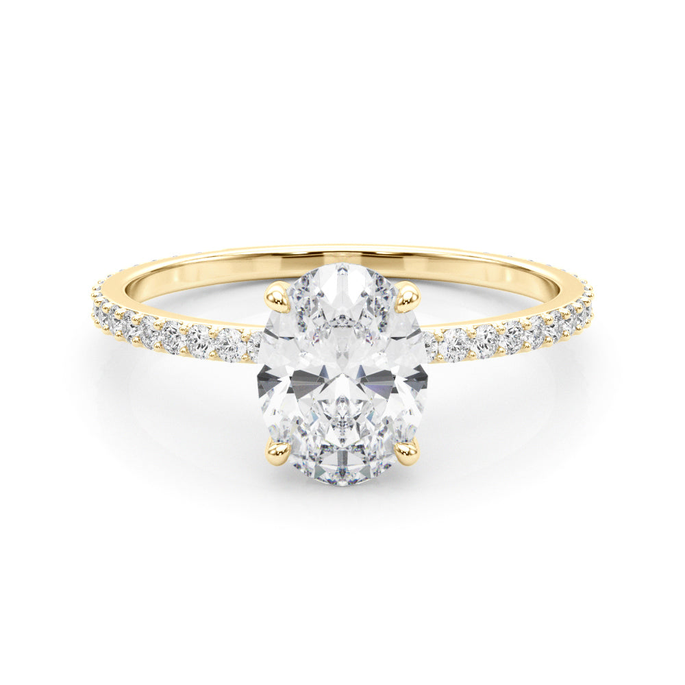 0.75 Carat Oval-Cut Lab-Grown Diamond Ring in 10K White, Rose, and Yellow Gold with 0.35 Carat GH VS1 Diamonds – Timeless Elegance for Women