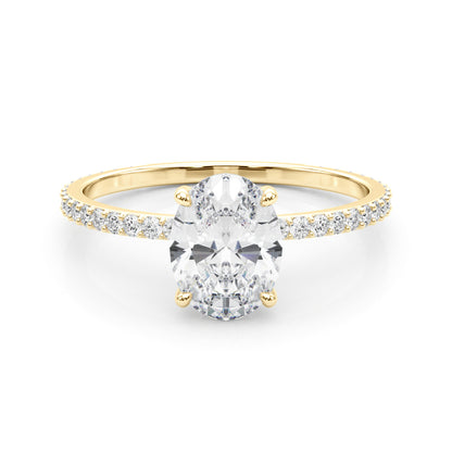 0.75 Carat Oval-Cut Lab-Grown Diamond Ring in 10K White, Rose, and Yellow Gold with 0.35 Carat GH VS1 Diamonds – Timeless Elegance for Women