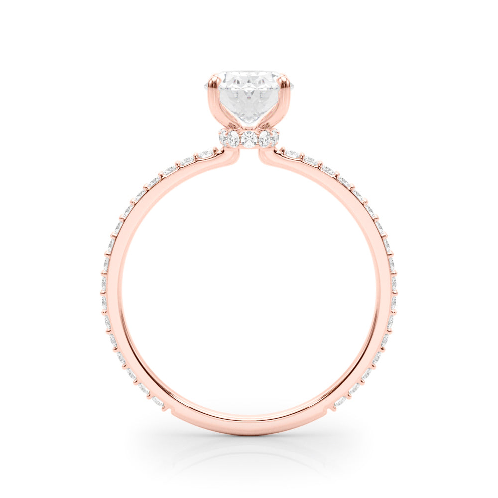 0.75 Carat Oval-Cut Lab-Grown Diamond Ring in 10K White, Rose, and Yellow Gold with 0.35 Carat GH VS1 Diamonds – Timeless Elegance for Women