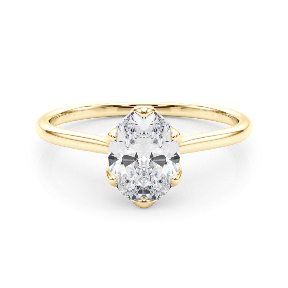 0.75 Carat Oval-Cut Lab-Grown Diamond Ring in 10K White, Rose, and Yellow Gold – Effortless Elegance for Women