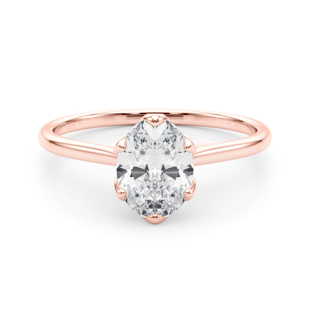 0.75 Carat Oval-Cut Lab-Grown Diamond Ring in 10K White, Rose, and Yellow Gold – Effortless Elegance for Women