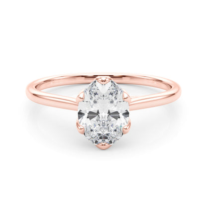 1.00 Carat Oval-Cut Lab-Grown Diamond Ring in 10K White, Rose, and Yellow Gold – Classic Elegance for Women