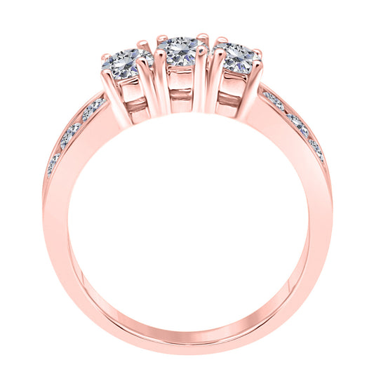 MauliJewels 1 Carat Lab Grown White Diamond Engagement Ring for Women in 10K Solid Gold, 4 Prong Setting