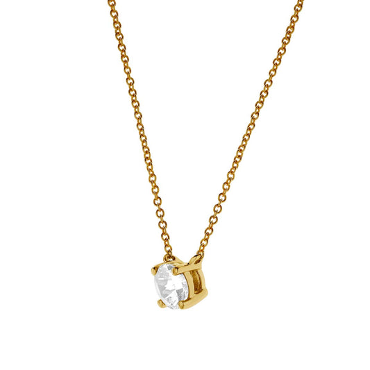 Mauli Jewels 0.75 Carat Solitaire Diamond Pendant Necklace for Women | 14k Yellow Gold E-F, VS1 Clarity 4-Prong Setting