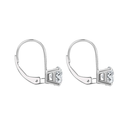 14K Gold 0.35 Ct Princess-Cut Lab-Grown Diamond Lever-Back Earrings for women