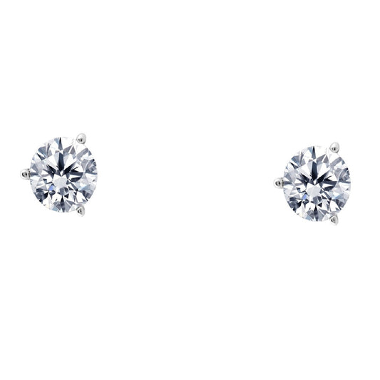 14k Gold Three Prong Martini Studs Diamond Earrings 1.00 Cttw Brilliant Cut White Yellow Gold For Women Mauli Jewels