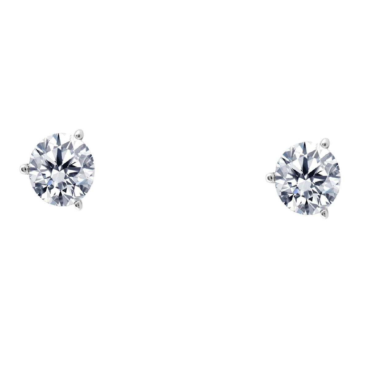 14k Gold Three Prong Martini Studs  Diamond Earrings 0.40 Cttw Brilliant Cut  White Yellow Gold For Women Mauli Jewels