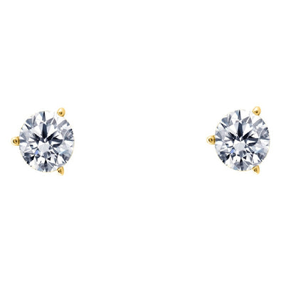 14k Gold Three Prong Martini Studs  Diamond Earrings 0.40 Cttw Brilliant Cut  White Yellow Gold For Women Mauli Jewels