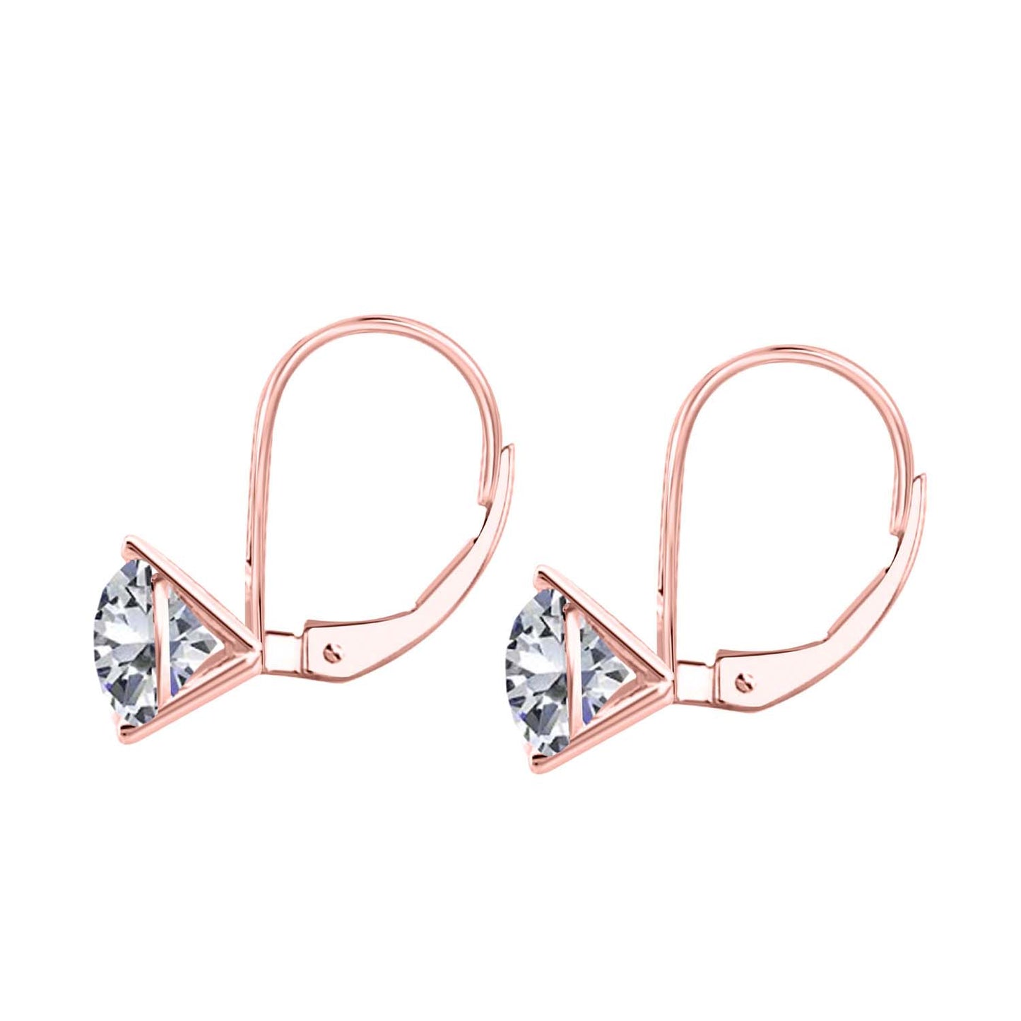 0.20 Ct Lab Grown Diamond Martini Liver back Dangle Drop Earrings for Women In14k  White Yellow Rose Gold