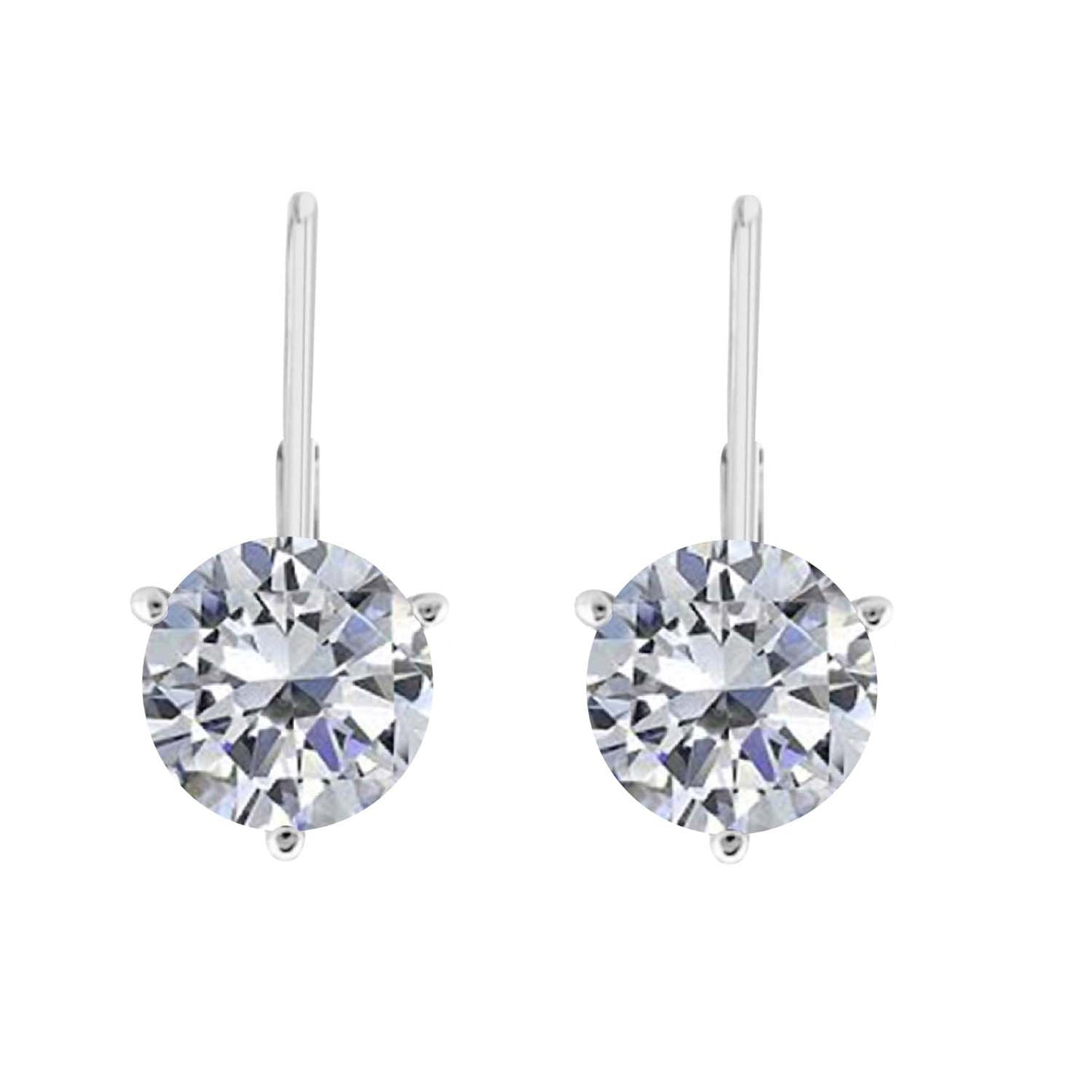 0.20 Ct Lab Grown Diamond Martini Liver back Dangle Drop Earrings for Women In14k  White Yellow Rose Gold