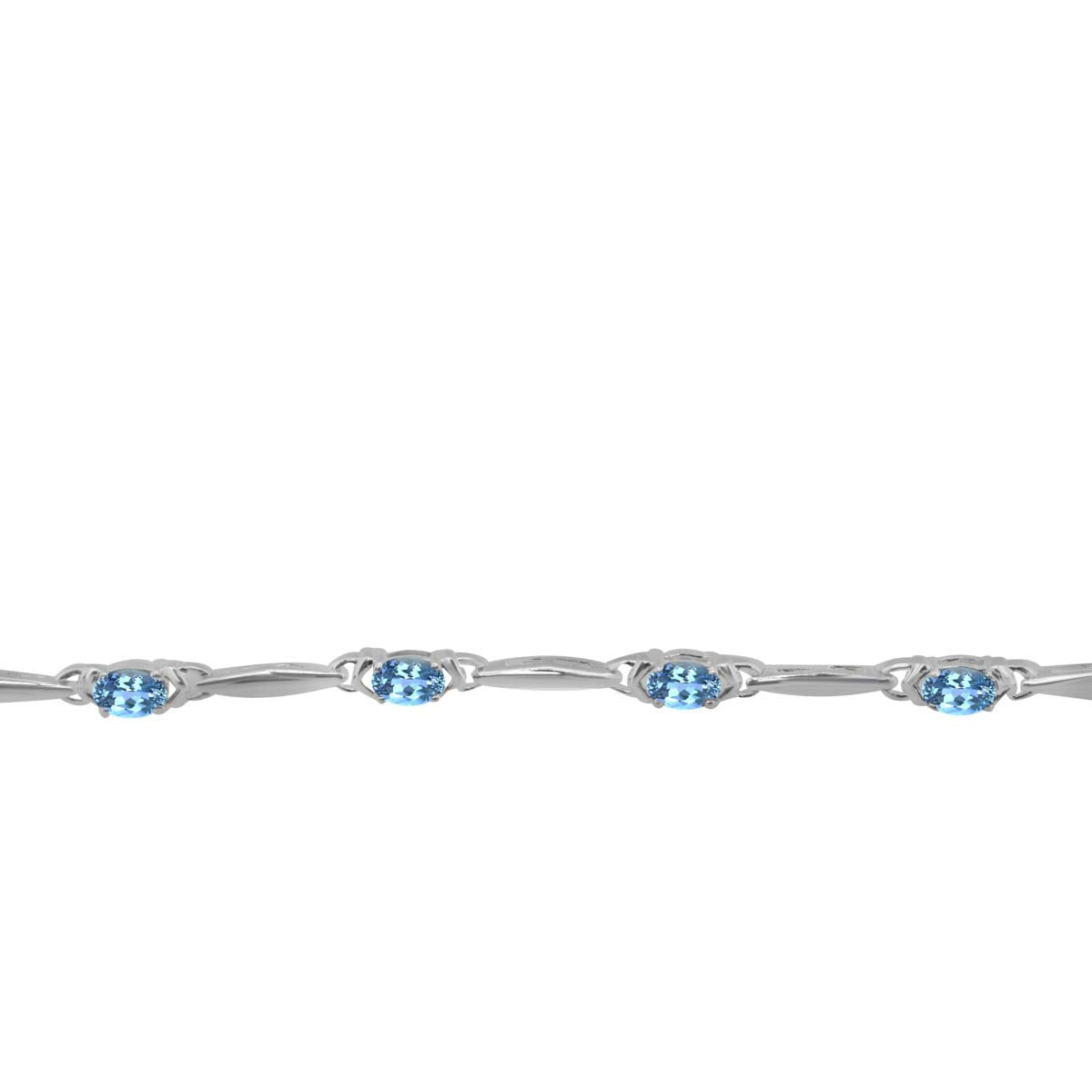 MauliJewels Bracelets for Women 4.05 Carat Oval Shape Blue Topaz 7.5" Gemstone Seven Stone Bracelet For Women's Prong-Setting 925 Sterling Silver Gemstone Wedding Jewelry Collection Mauli Jewels