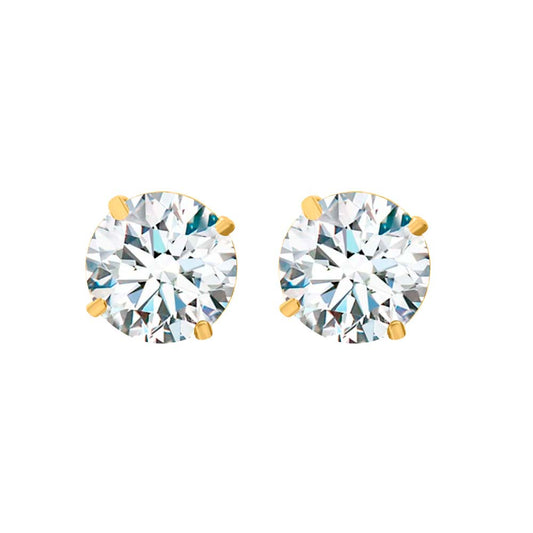 Mauli Jewels Women's 1/2 Ct Round White Moissanite Diamond Stud Earrings in 14K Gold with Screw Back, 4MM
