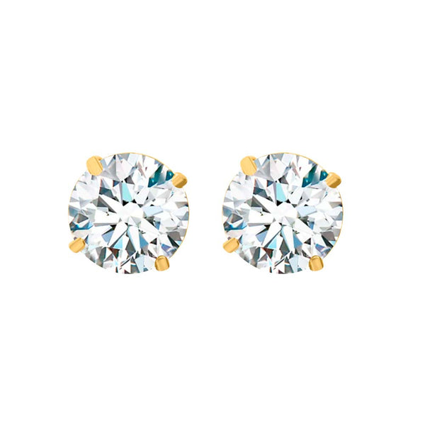 Mauli Jewels Women's 4.00 Ct Round White Moissanite Diamond Stud Earrings in 14K Gold with Screw Back, 8MM
