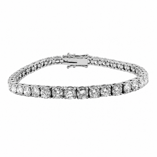 MauliJewels 3 Carat Diamond Tennis Bracelet for Women, Lab Grown Diamond Bracelet Round Cut, 7 Inch Tennis Bracelet 14K Yellow Gold White Gold Over 925 Sterling Silver, Womens Diamond Bracelet,  IGI Certified Diamond Bracelet