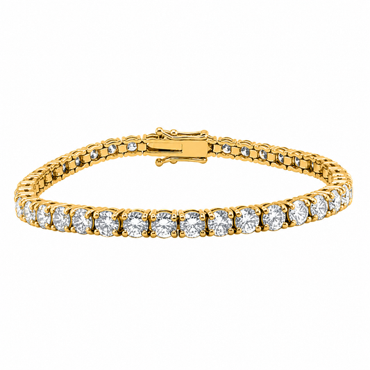 MauliJewels 10 Carat Diamond Tennis Bracelet for Women, Lab Grown Diamond Bracelet Round Cut, 7 Inch Tennis Bracelet 14K Yellow Gold White Gold Over 925 Sterling Silver, Womens Diamond Bracelet, IGI Certified Diamond Bracelet