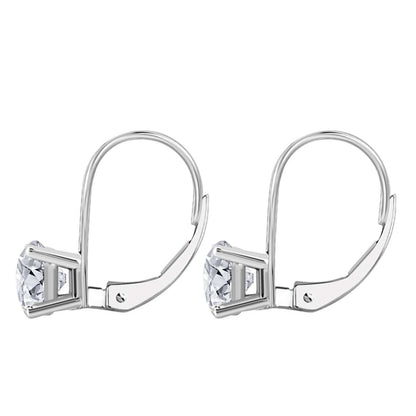 0.20 Carat White Diamond Stud / Martini / Leverback Earrings In 14K Solid White Gold