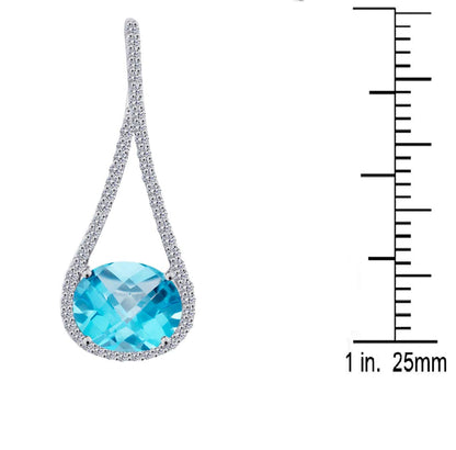 MauliJewels Engagement Necklace for Women 4.81 Carat Diamond And Beautiful Oval Shape Gemstone Pendant 4 prongs 10K White Gold With 18'' Chain Mauli Jewels