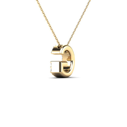 MauliJewels 0.13 Carat Natural White Diamond Initial "G" Pendant Necklace For Women In 14K Yellow Gold with 18" Gold Cable Chain Mauli Jewels