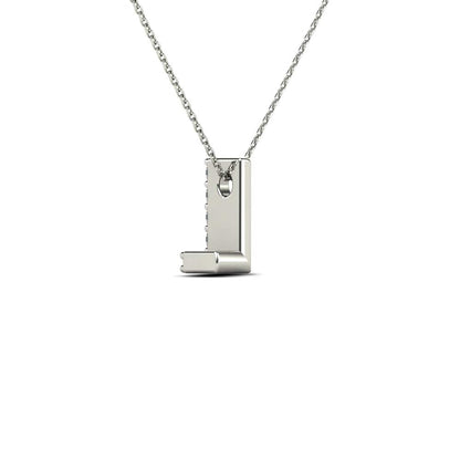 MauliJewels 0.07 Carat Natural White Diamond Initial "L" Pendant Necklace In 14K Yellow and White Gold with 18" Gold Cable Chain Mauli Jewels