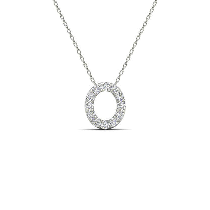 MauliJewels 0.12 Carat Natural White Diamond Initial "O" Pendant Necklace For Women In 14K Yellow and White Gold with 18" Gold Cable Chain. Mauli Jewels