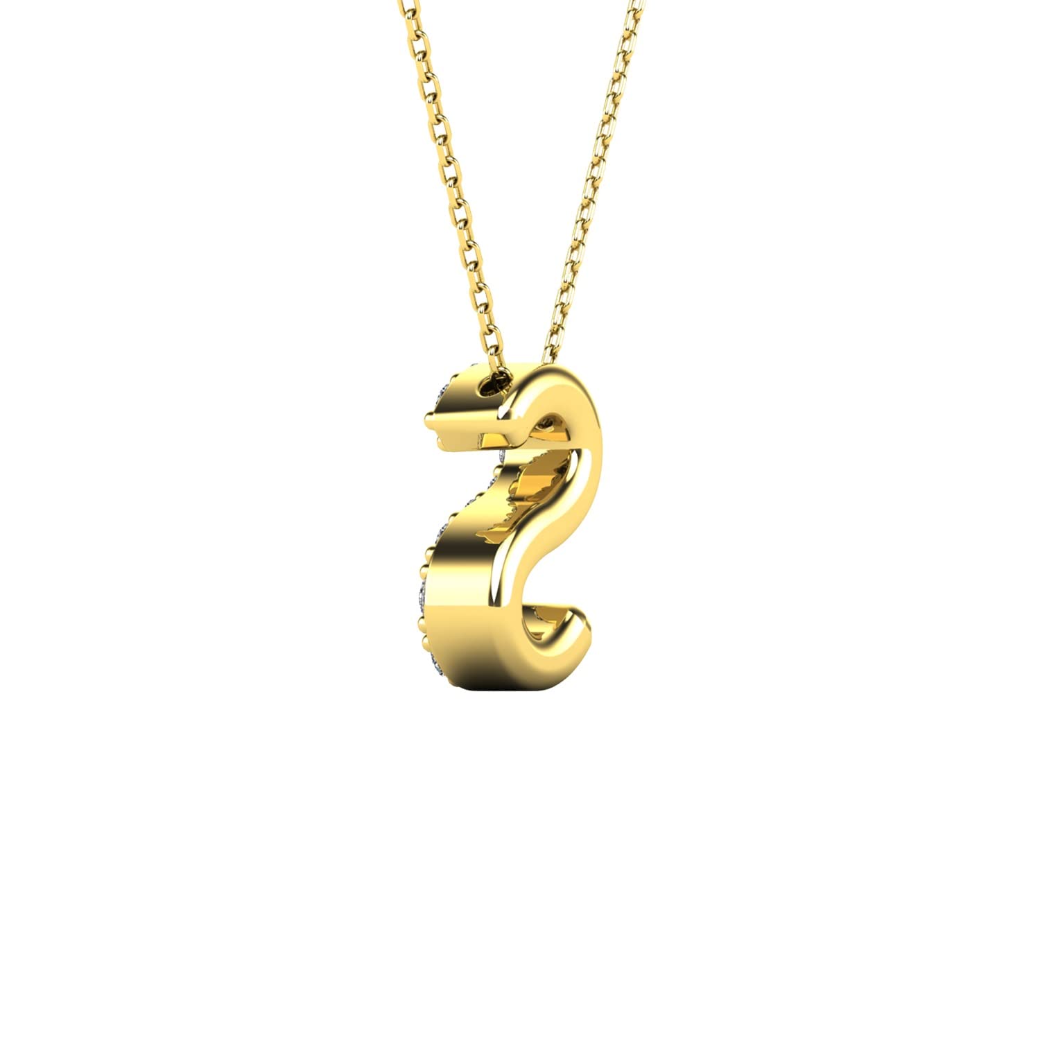 MauliJewels 0.11 Carat Natural White Diamond Initial "S" Pendant Necklace For Women In 14K Yellow and White Gold with 18" Gold Cable Chain Mauli Jewels