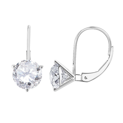 MauliJewels 0.50 Carat 3-Prong Round White Diamond Martini Leverback Earrings 14K Rose White Yellow Gold Mauli Jewels