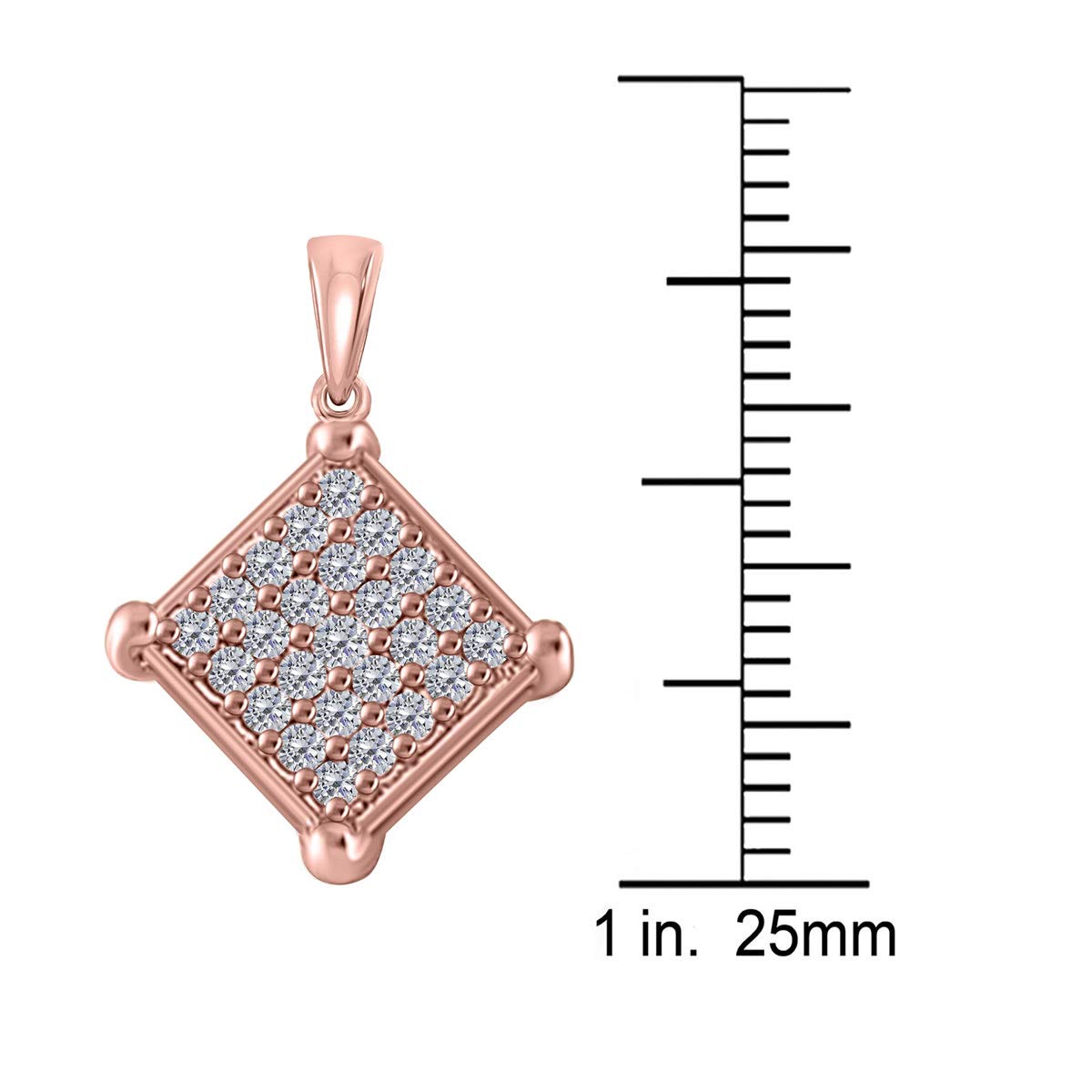 MauliJewels Engagement Necklace for Women 1 Carat Diamond Pendant 4 Prong-Setting 10K Rose Gold With 18'' Chain Mauli Jewels