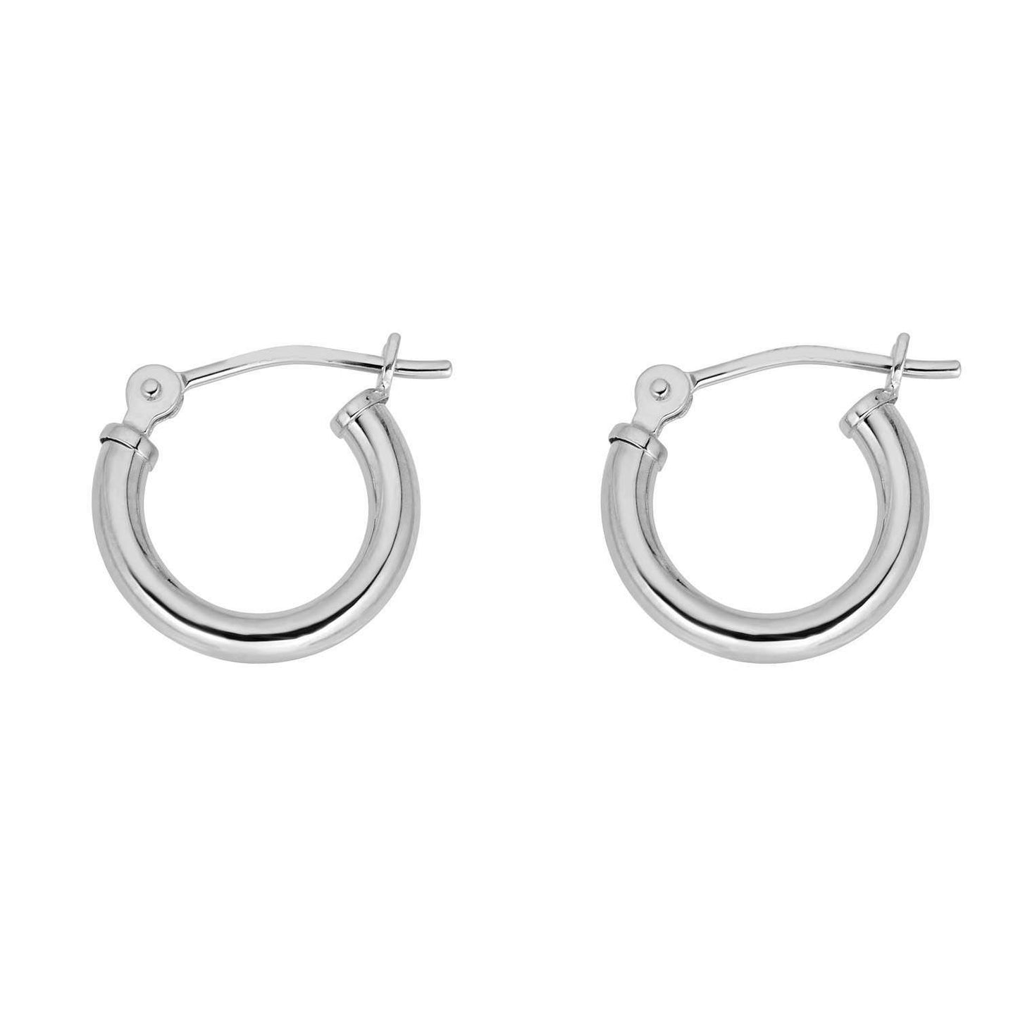 MAULIJEWELS 12mm 14K Yellow Gold or White Gold Hoop Earrings for Women