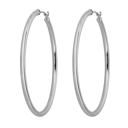 MAULIJEWELS 12mm 14K Yellow Gold or White Gold Hoop Earrings for Women