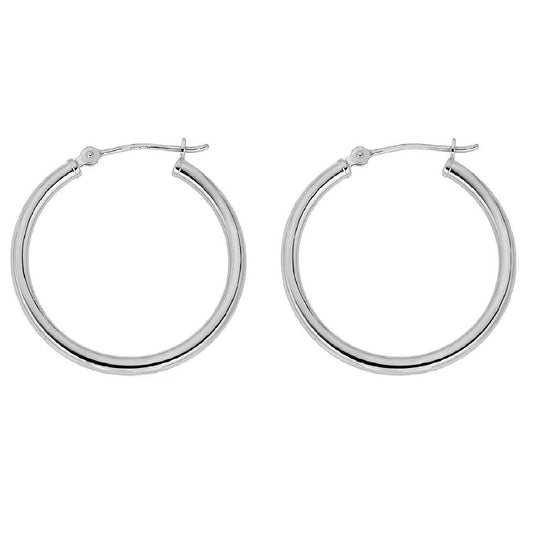Mauli Jewels Stunning 14K Gold Plated Sterling Silver Hoop Earrings for Women | 16MM Small Lightweight Round Hoops | Classic Everyday Jewelry Gift