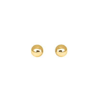 Gold Ball Earrings For Women In 3MM - 6MM  14K Solid White , Rose & Yellow Gold With Push Back