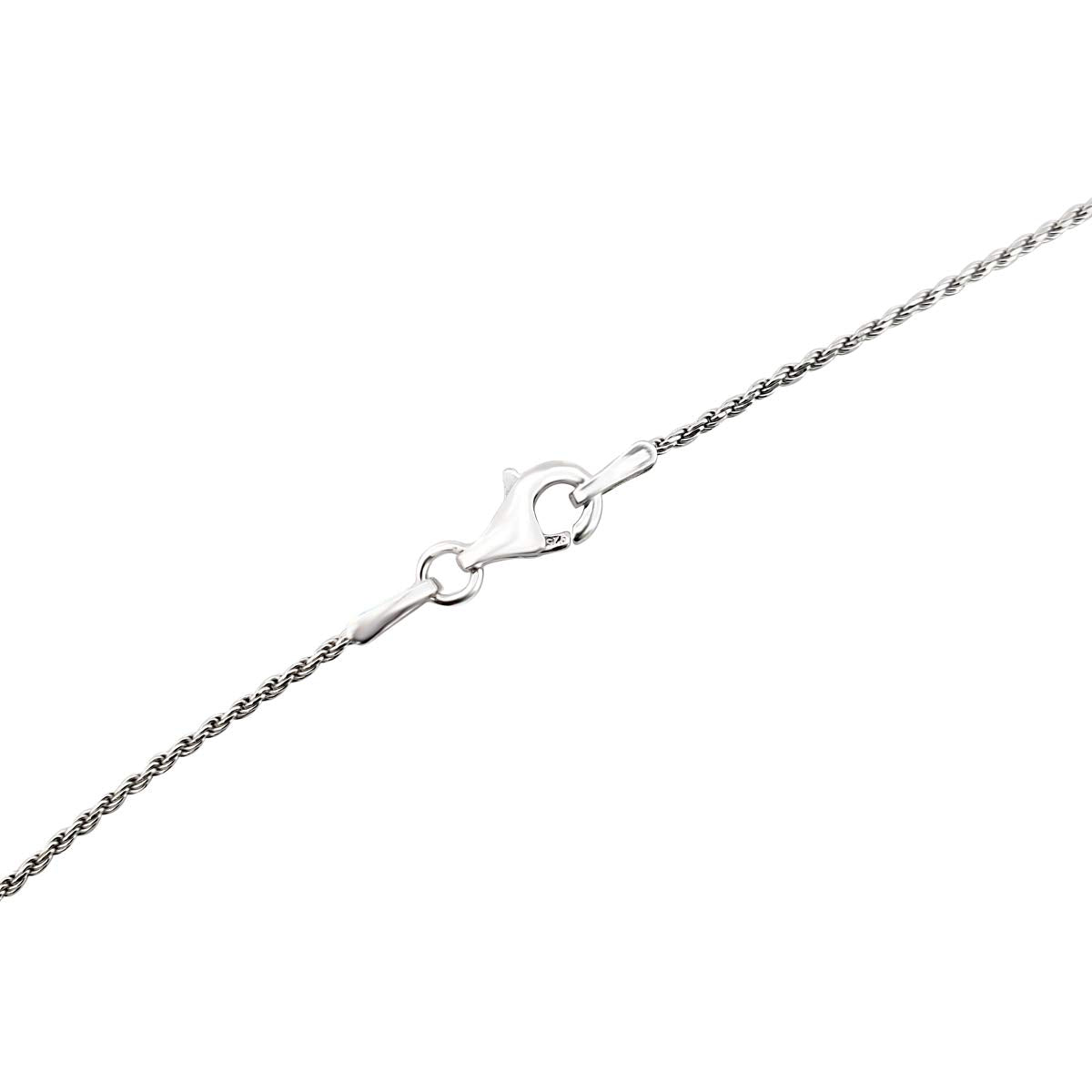 MauliJewels 1MM FRENCH ROPE CHAIN/ITALIAN MADE/ 14K WHITE GOLD PLATED/ 925 STERLING SILVER/ 18' NECKLACE