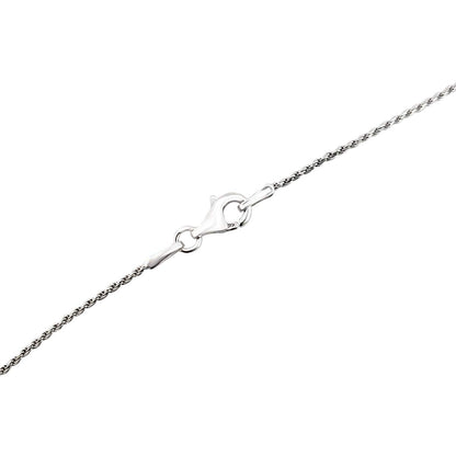 MauliJewels 1MM FRENCH ROPE CHAIN/ITALIAN MADE/ 14K WHITE GOLD PLATED/ 925 STERLING SILVER/ 18' NECKLACE