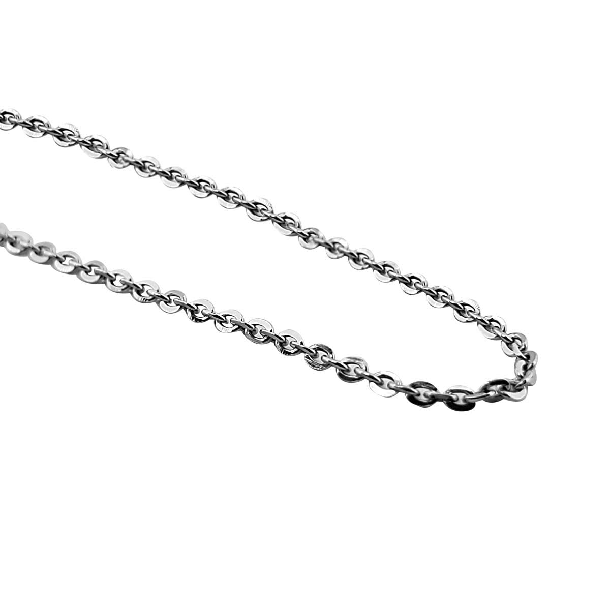 MauliJewels 1.4MM Flat Link Cable Chain/ 14K White Gold / 925 Sterling Silver/Italian Made/ 18' Necklace/Cable Chain