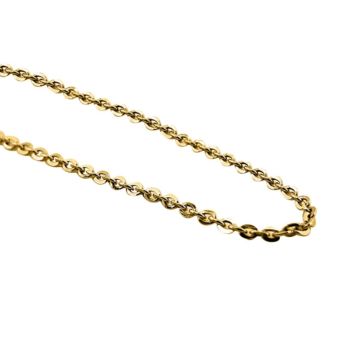 MauliJewels 1.4MM Flat Link Cable Chain/ 14K Yellow Gold / 925 Sterling Silver/Italian Made/ 18" Necklace/Cable Chain