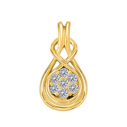 MauliJewels Engagement Necklace for Women 0.50 Carat Floral Knotted Diamond Pendant 4 prongs 14K Yellow Gold With 18'' Chain Mauli Jewels