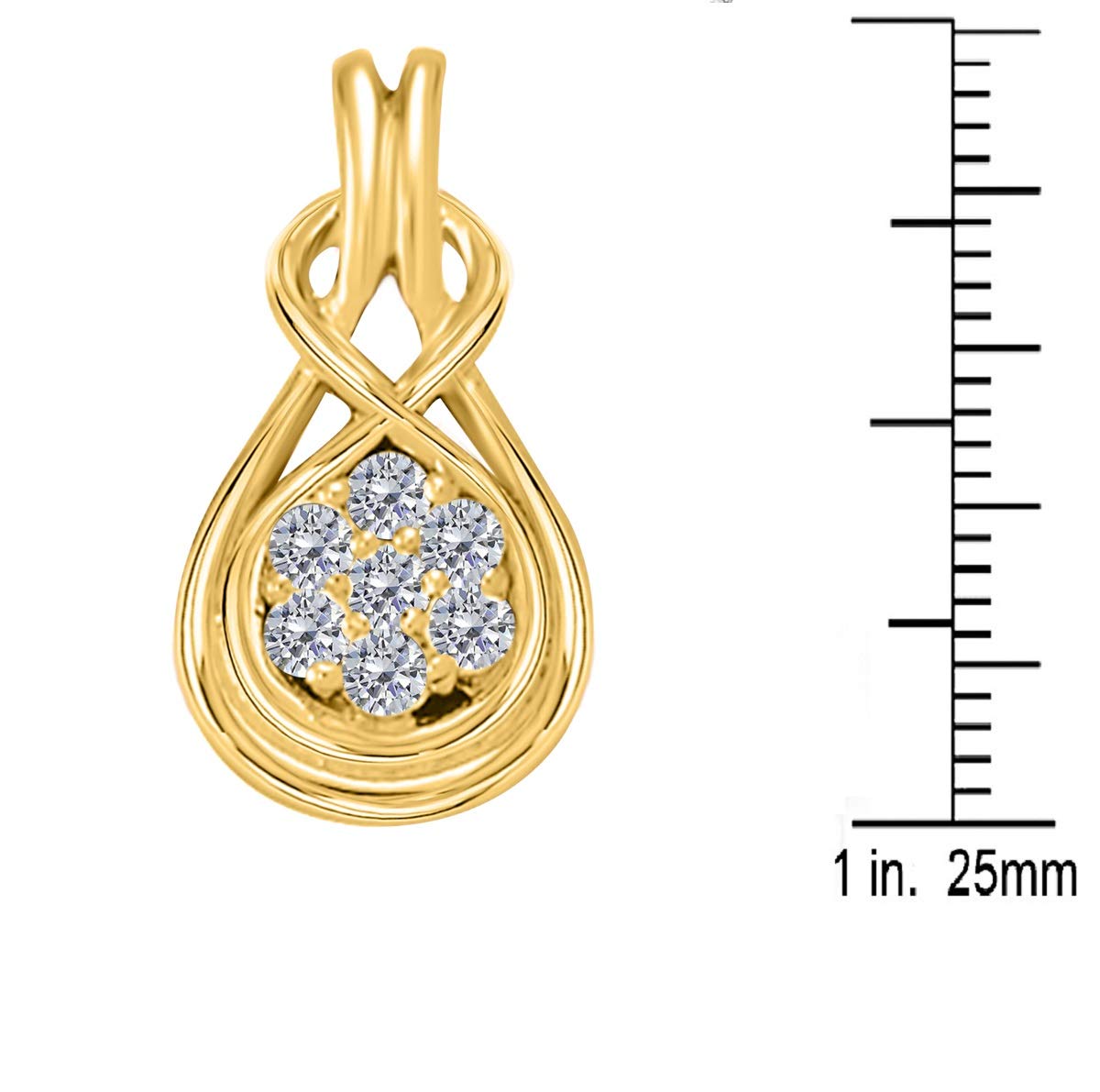 MauliJewels Engagement Necklace for Women 0.50 Carat Floral Knotted Diamond Pendant 4 prongs 14K Yellow Gold With 18'' Chain Mauli Jewels