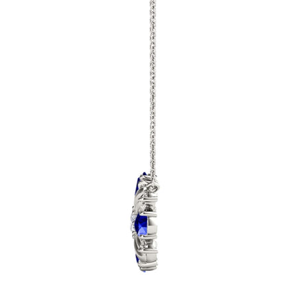 MauliJewels 0.85 Carat Tanzanite And White Diamond Pear Shape Gemstone Pendant Necklace For Women In 10K Rose White & Yellow Gold With 18" Box Chain