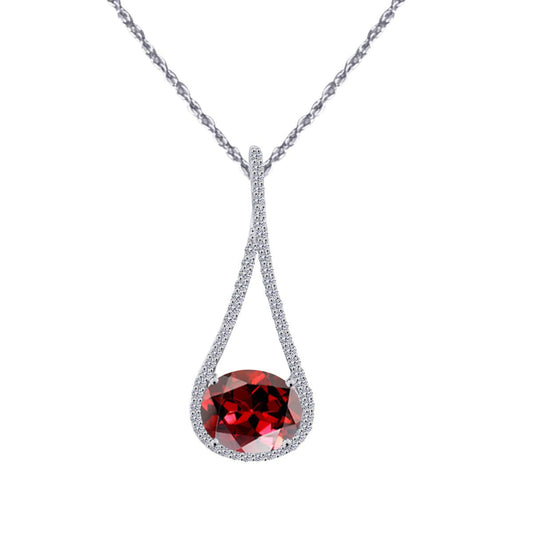 MauliJewels Engagement Necklace for Women 4.81 Carat Diamond And Beautiful Oval Shape Gemstone Pendant 4 prongs 10K White Gold With 18'' Chain Mauli Jewels