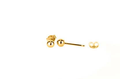 14k Rose Gold Ball Stud Earrings with Butterfly Push-Back – Elegant & Secure Design Mauli Jewels