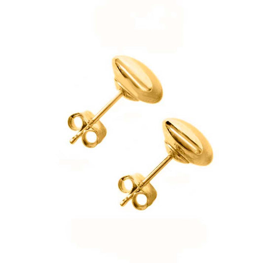 14k Yellow Gold Flat Ball Stud Earrings with Secure Push-Back – Timeless & Elegant Mauli Jewels