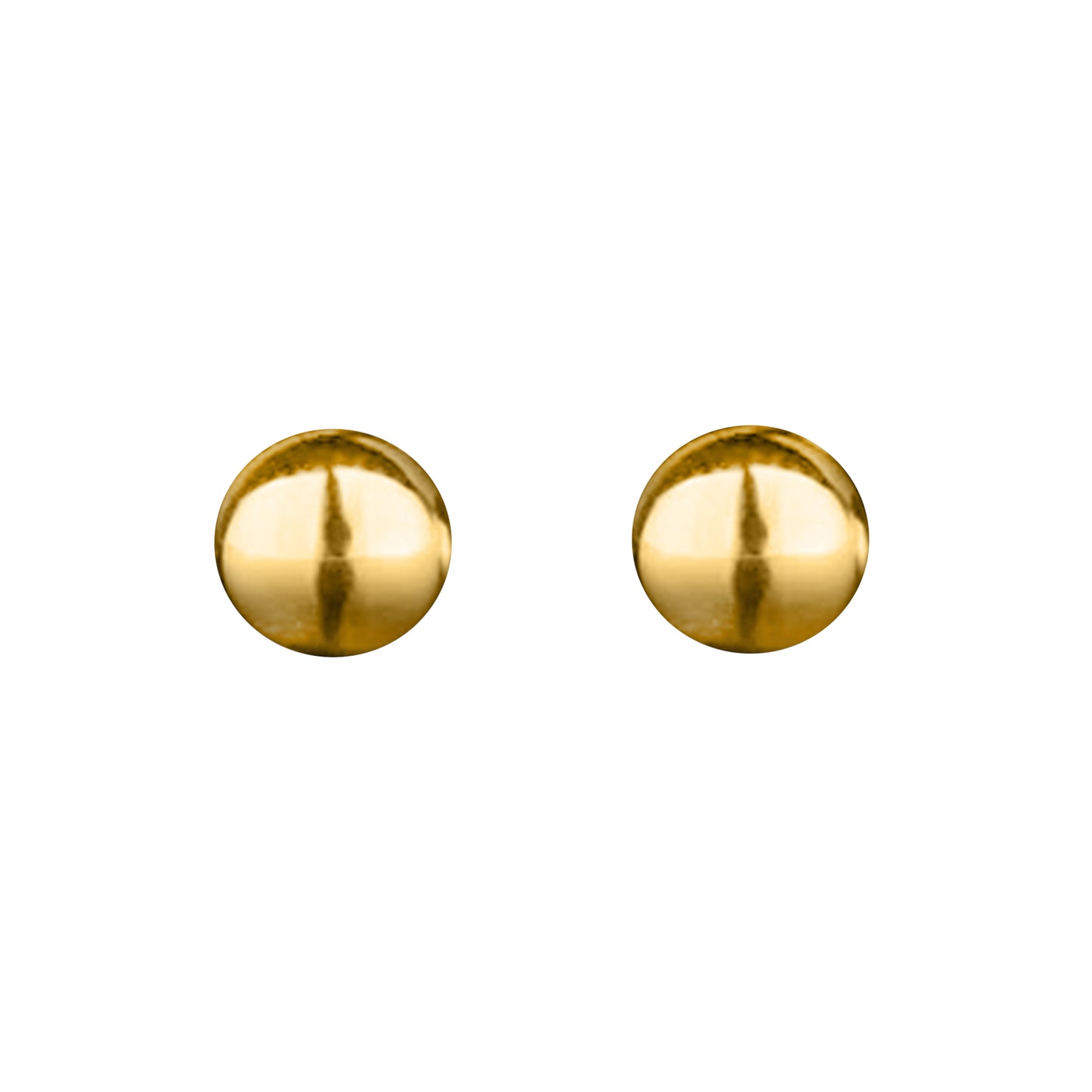 14k Yellow Gold Flat Ball Stud Earrings with Secure Push-Back – Timeless & Elegant Mauli Jewels