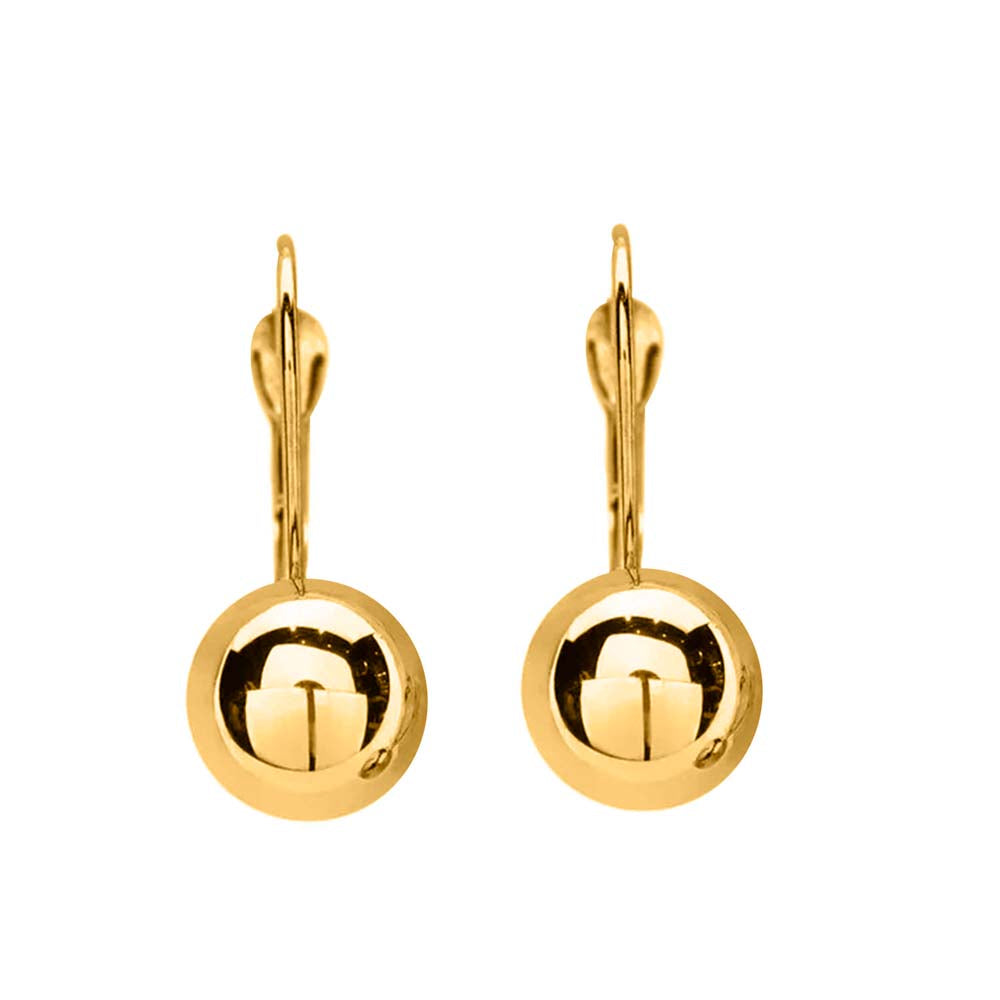 14K Gold Push-Back Ball Earrings – Classic Yellow Design Mauli Jewels