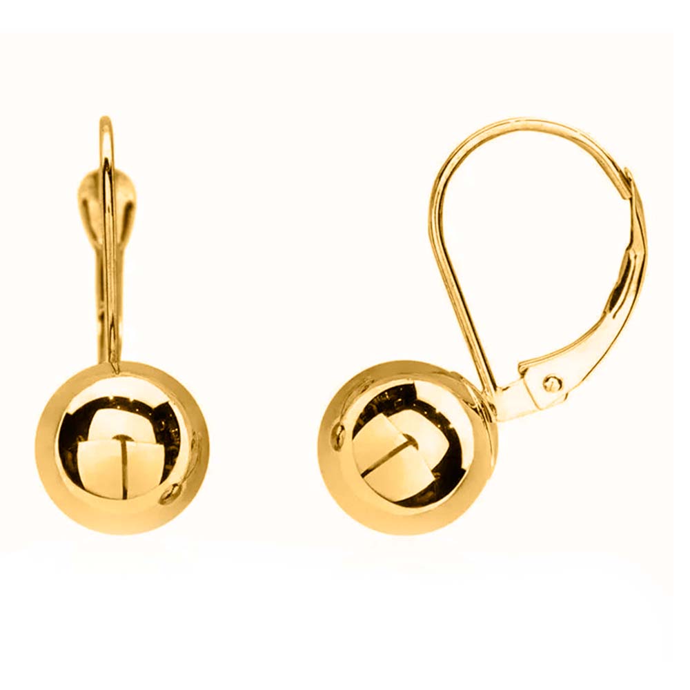 14K Gold Push-Back Ball Earrings – Classic Yellow Design Mauli Jewels