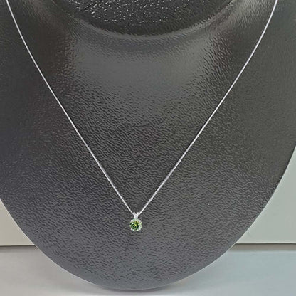 MauliJewels 2.00ct Green Moissanite 14k White Gold Solitaire Pendant with Gold  Silver Chain Mauli Jewels