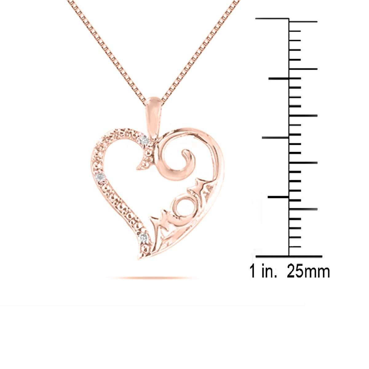 0.025 Carat Lightweight Natural Diamond MoM Heart Shape Pendant Necklace With 18" Box Chain Mothers Day Gift