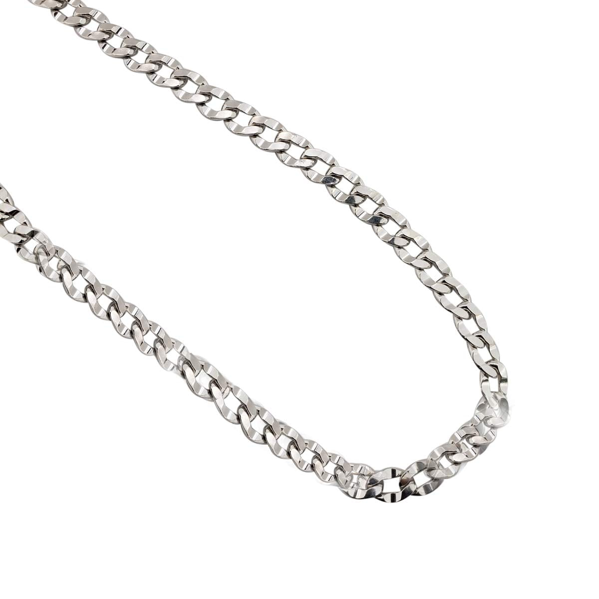 Mauli Jewels Men's Women's 4.8MM Italian Made Cuban Link Chain 18' White Gold In 925 Sterling Silver