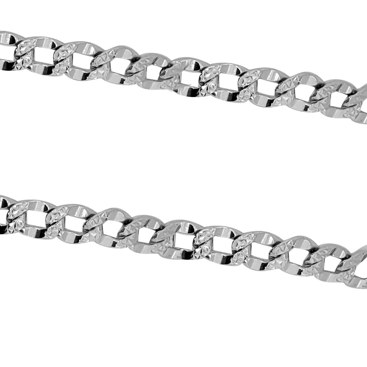 Mauli Jewels Men's Women's 4.8MM Italian Made Cuban Link Chain 18' White Gold In 925 Sterling Silver