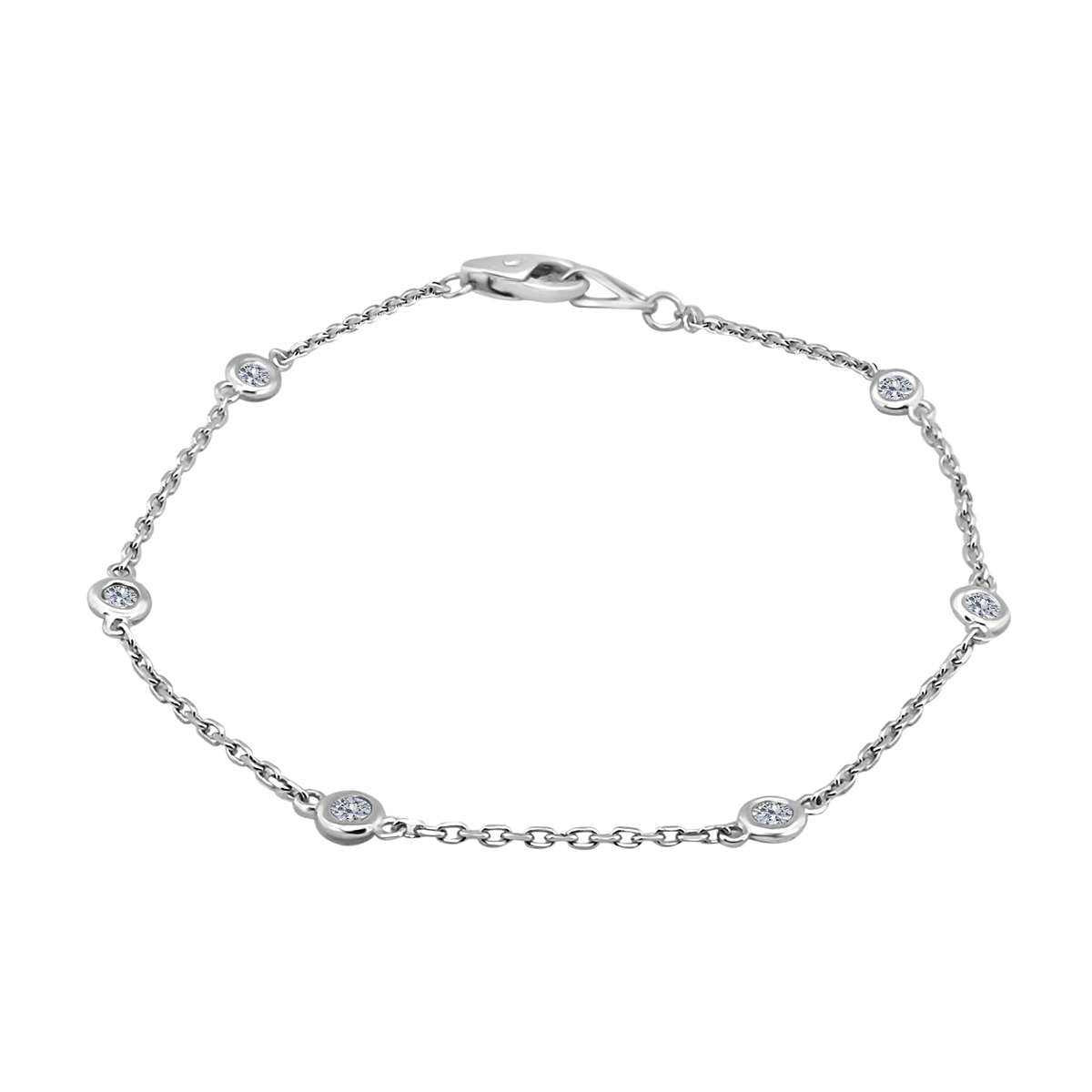 0.25 Carat Classic Genuine Diamond On The Chain Bracelet In 14K White Yellow & Rose Gold Mauli Jewels