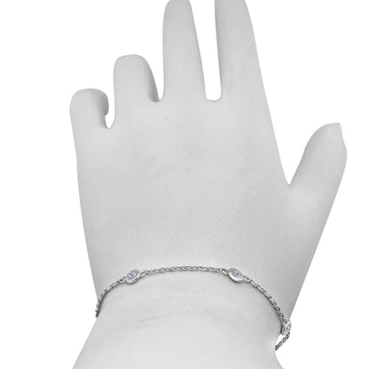 0.25 Carat Classic Genuine Diamond On The Chain Bracelet In 14K White Yellow & Rose Gold